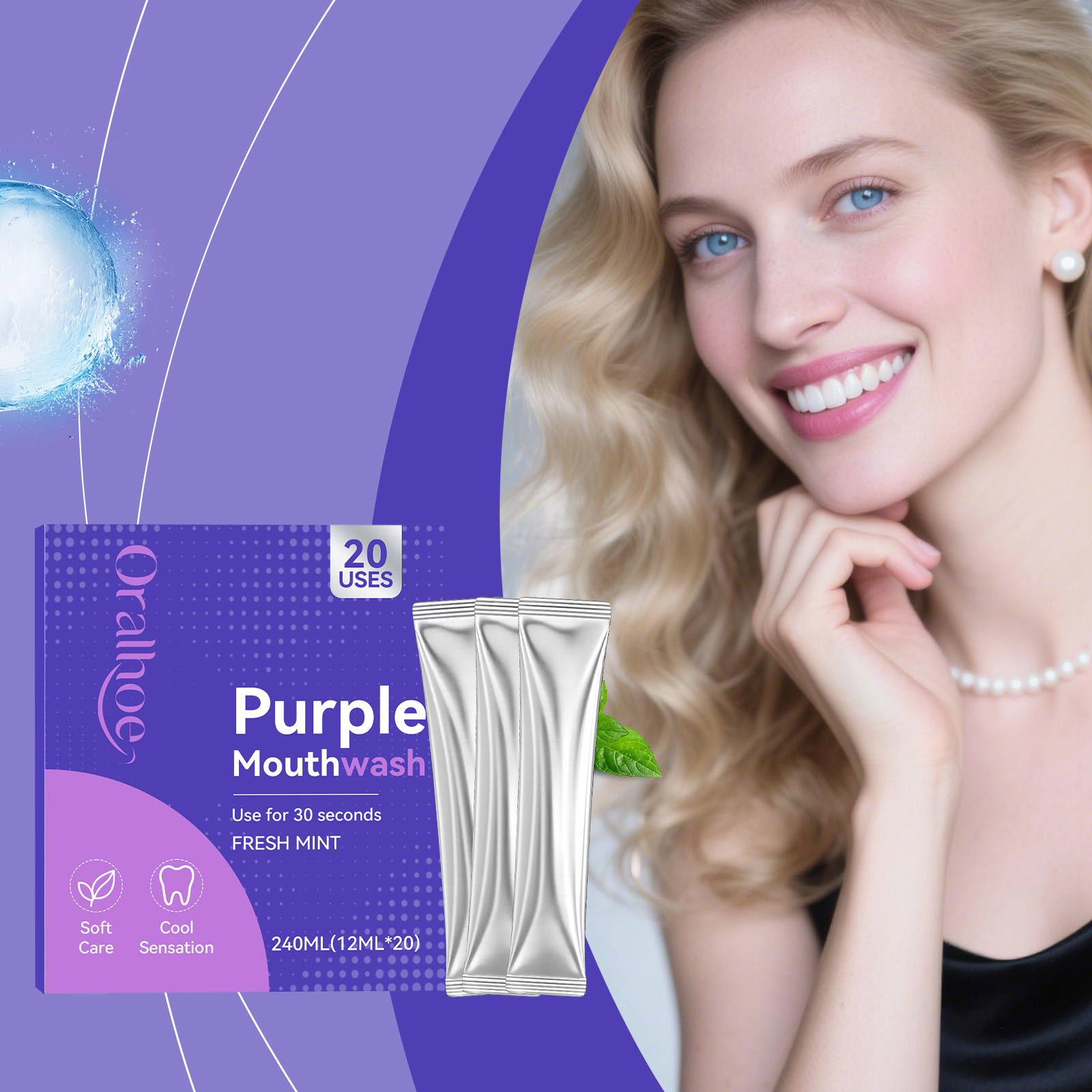 20 adet Mor Ağız Gargarası, Di - Teeth Whitening Mouthwash incelemesi ve fiyatı